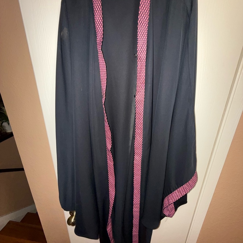Black and Pink Bat-wing Abaya from Dubai